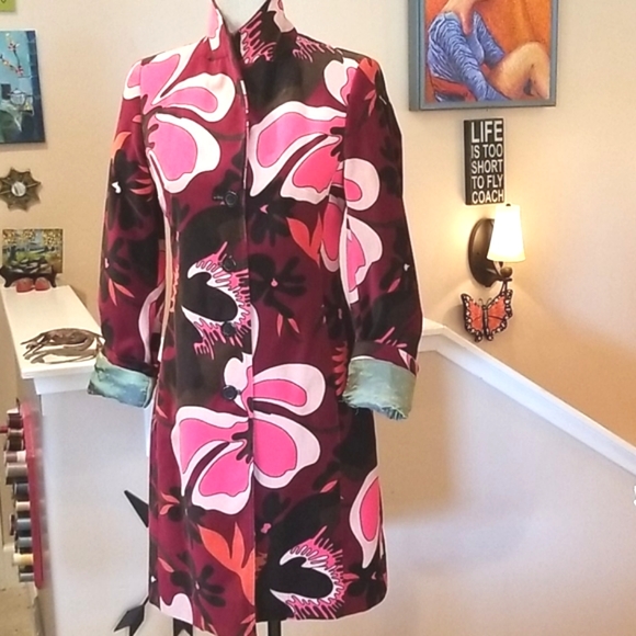 Sisley Jackets & Blazers - SISLEY Eclectic Paisley Mod Anthro Velvet Car Coat